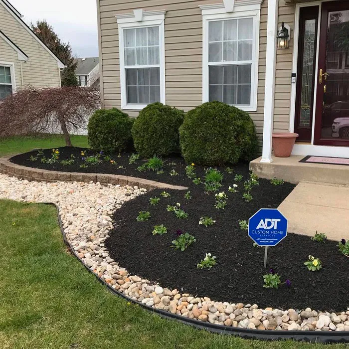 Pebble Flower Bed Edging