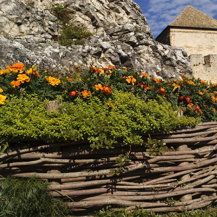 Woven Willow Flower Bed Edging