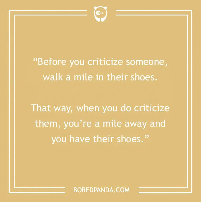 Funny text joke for adults: "Before you criticize someone, walk a mile in their shoes..."
