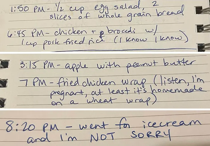 Skimmed Through My Pregnant Wife’s Food Log Over The Past Couple Of Weeks And Can’t Stop Giggling