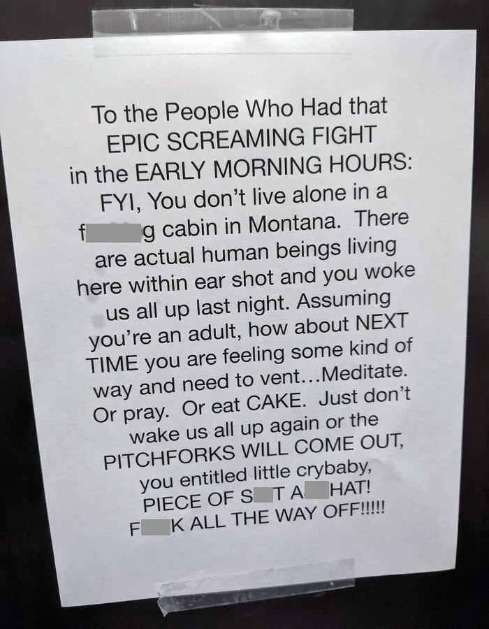 A Note In The Elevator In Los Angeles For The Downstairs Neighbor