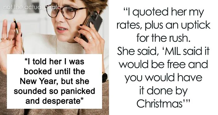 Artist Learns MIL Gave Her Services As A Present To Her Friends Without Her Consent