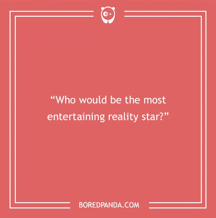 Red background with white text asking a paranoia question to find out what people think about reality stars.