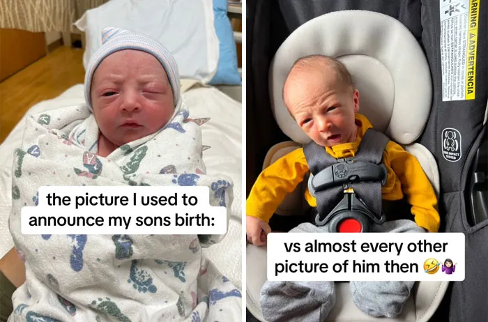 35 Parents Share Pics They Used To Announce Their Baby’s Birth Vs. What They Actually Looked Like