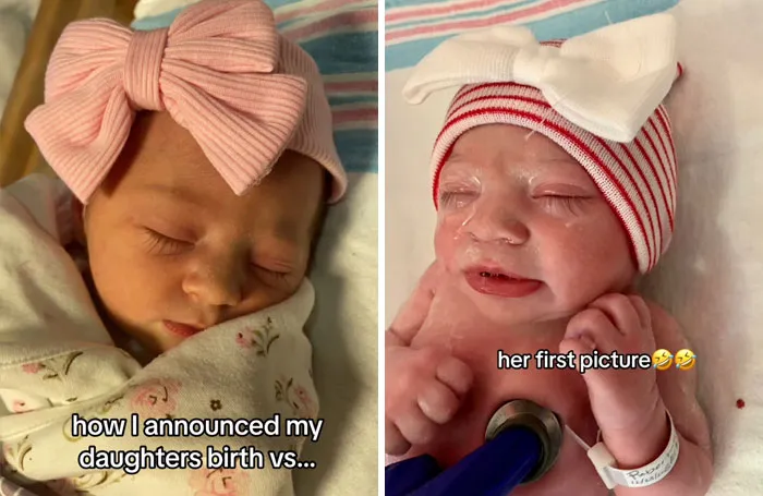 35 Parents Share Pics They Used To Announce Their Baby’s Birth Vs. What They Actually Looked Like