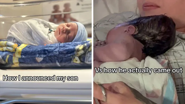 35 Parents Share Pics They Used To Announce Their Baby’s Birth Vs. What They Actually Looked Like