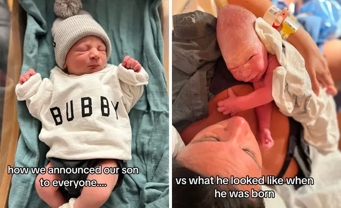 35 Parents Share Pics They Used To Announce Their Baby’s Birth Vs. What They Actually Looked Like