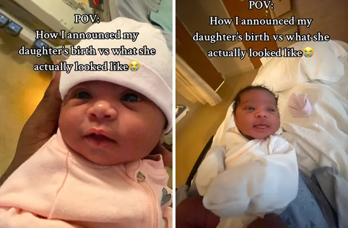 35 Parents Share Pics They Used To Announce Their Baby’s Birth Vs. What They Actually Looked Like