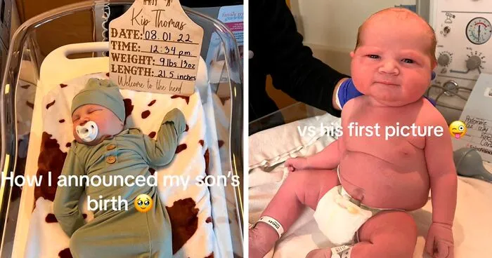 35 Parents Share Pics They Used To Announce Their Baby’s Birth Vs. What They Actually Looked Like
