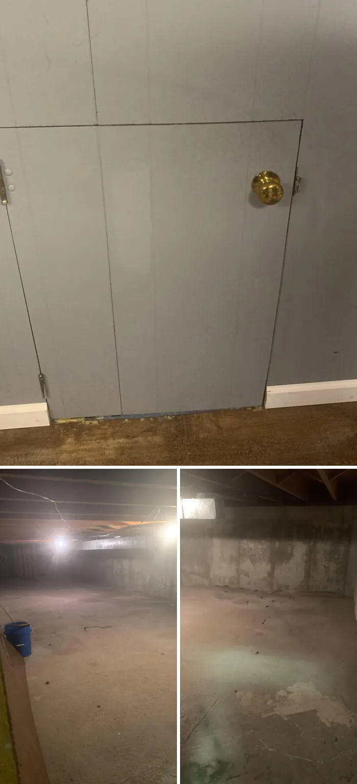 Miniature Door That Leads To Extra Room Inside Of Basement Bedroom