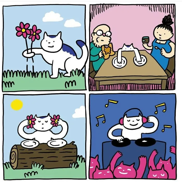 "I Think Everyone Loves Cats": 28 Adorable Comics By Rob Van Barneveld (New Pics)