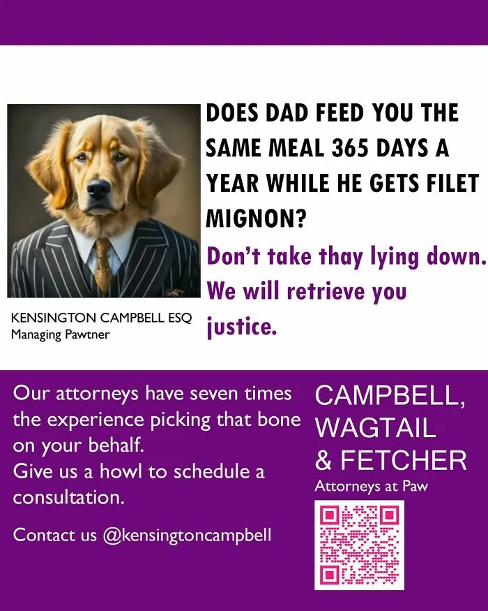 11 Parody Ads For All The Dogs Seeking Attorney Services By Kensington Campbell