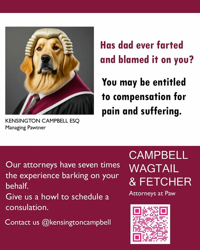 11 Parody Ads For All The Dogs Seeking Attorney Services By Kensington Campbell
