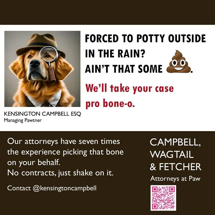 11 Parody Ads For All The Dogs Seeking Attorney Services By Kensington Campbell