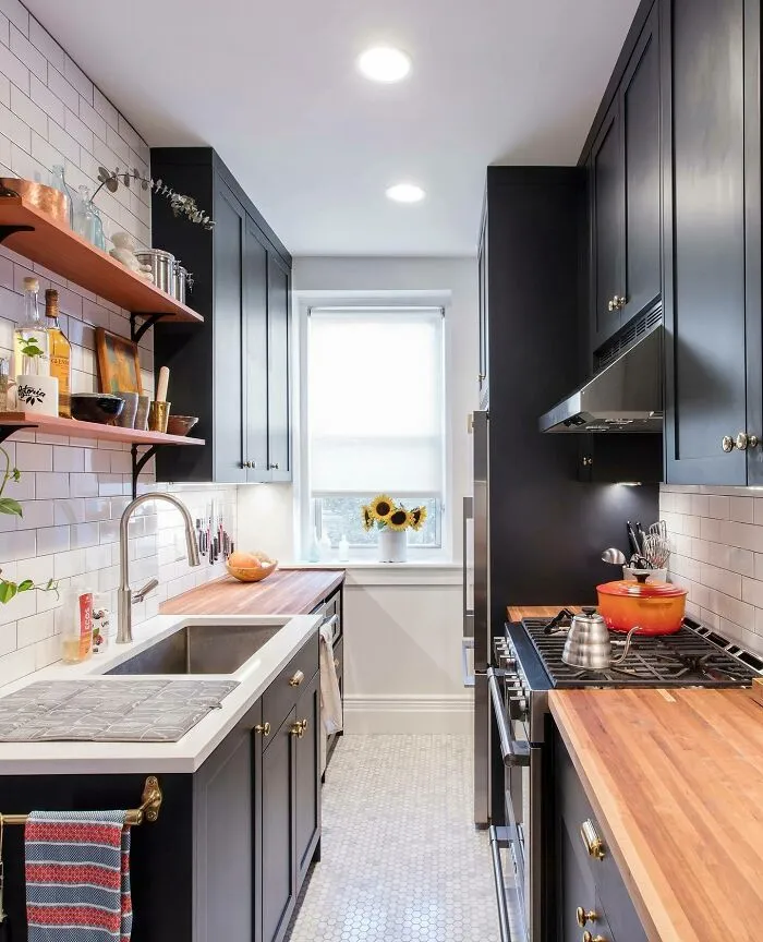 Mix It Up With Open Shelving And Hex Tiles