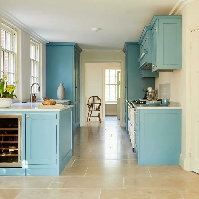 Opt For Soft Blue Cabinets