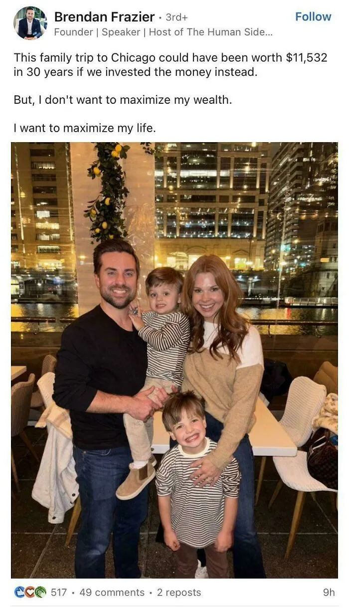 This Guy Is A Hero For Going On Vacation With His Family Instead Of Investing The Cost Of The Vacation