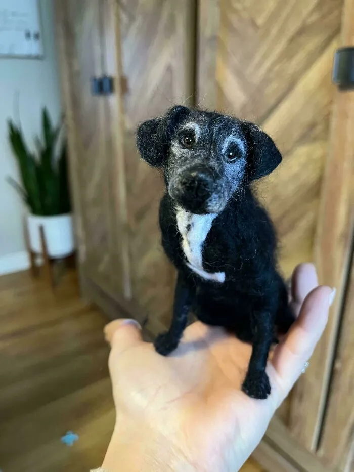Check Out This Custom Needle Felted Dog I Just Finished!!!