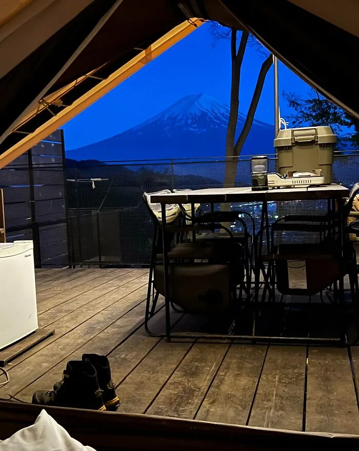 Today's View From My Tent On Mount Fuji After Sunset. No Editing. It's Just Japan