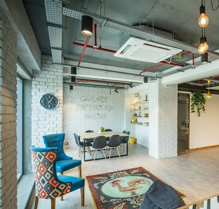 Eclectic Industrial Style In Open Space