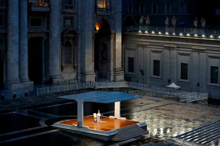 Pope Francis In An Empty St. Peter’s Square