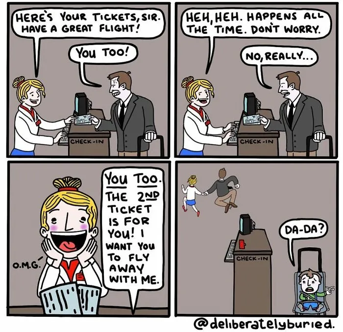 34 Funny Comics For Those With A Darker Sense Of Humor By “Deliberately Buried Comics” (New Pics)