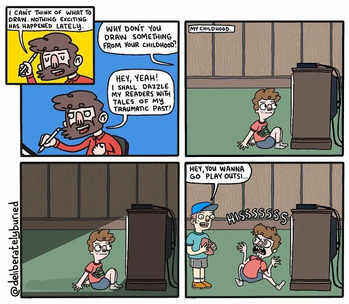 34 Funny Comics For Those With A Darker Sense Of Humor By “Deliberately Buried Comics” (New Pics)
