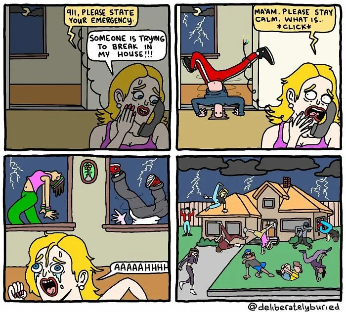 34 Funny Comics For Those With A Darker Sense Of Humor By “Deliberately Buried Comics” (New Pics)