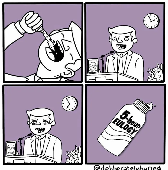 34 Funny Comics For Those With A Darker Sense Of Humor By “Deliberately Buried Comics” (New Pics)
