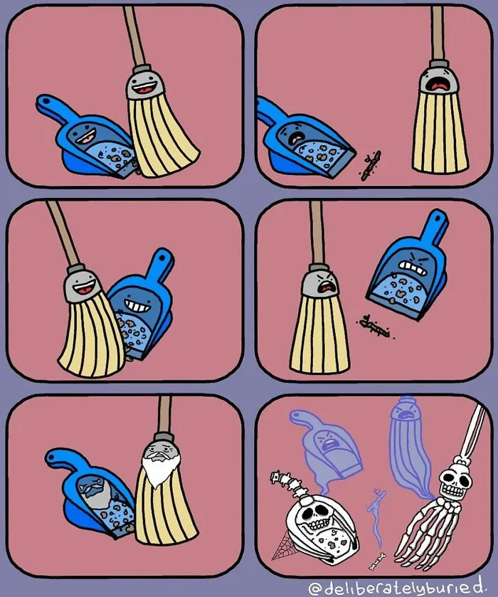 34 Funny Comics For Those With A Darker Sense Of Humor By “Deliberately Buried Comics” (New Pics)