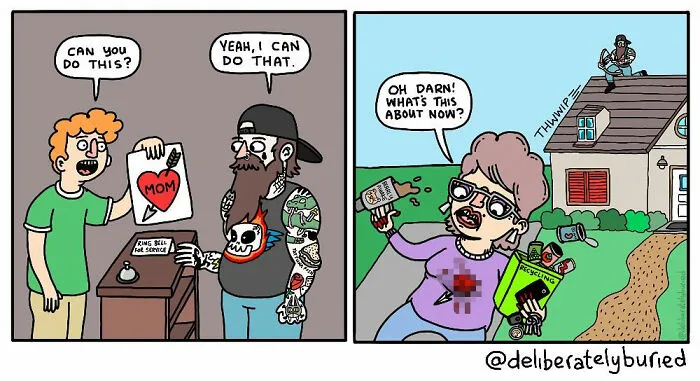 34 Funny Comics For Those With A Darker Sense Of Humor By “Deliberately Buried Comics” (New Pics)