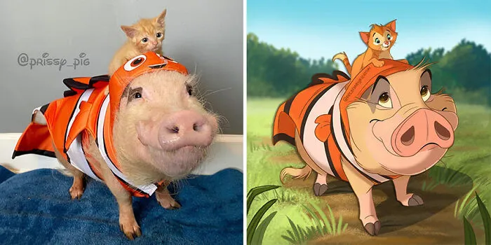 People Send Pics Of Their Pets To This Artist And She Disneyfies Them (22 New Pics)