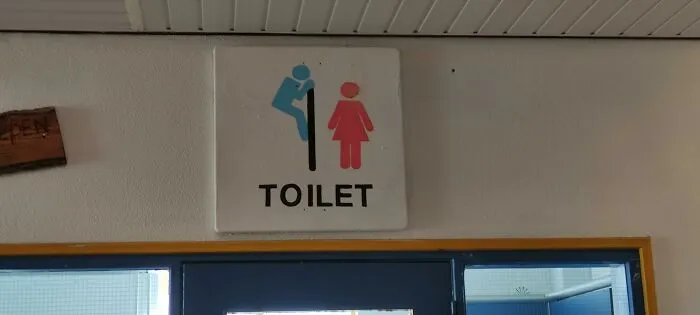 This Sign Above A Children's Toilet