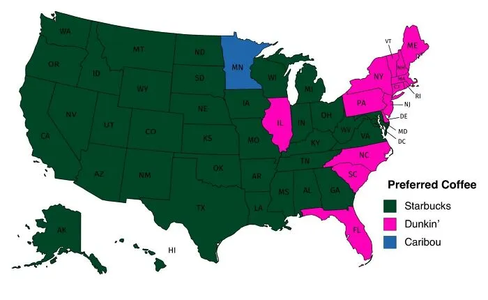 Which Coffee Shops Has The Most Locations Per State