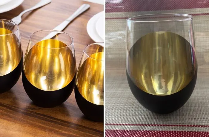 <span Style="Font:inherit;color:#d74b1f;"> MyGift Matte Black & Gold Stemless Wine Glass Set Of 4</Span>: Where Elegance Meets Style In Every Sip!