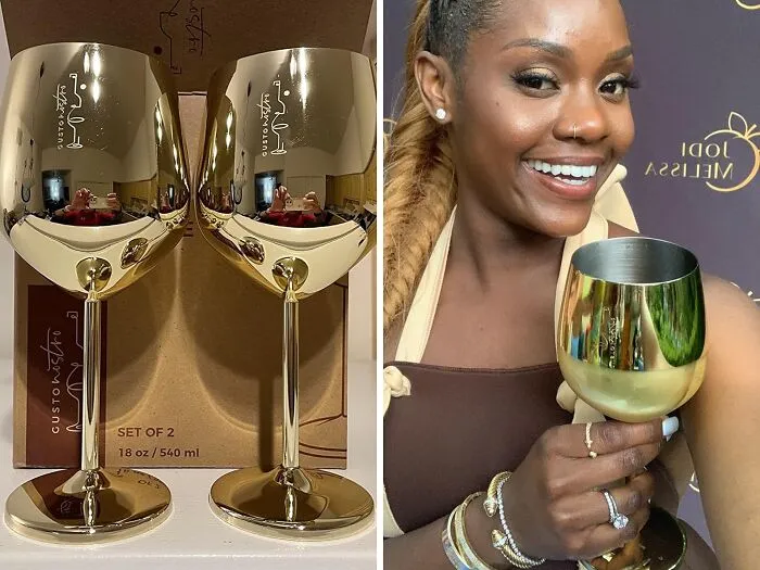<span Style="Font:inherit;color:#d74b1f;"> Gusto Nostro Stainless Steel Golden Wine Glass</Span>: Elevate Your Wine Experience With Luxury And Style!