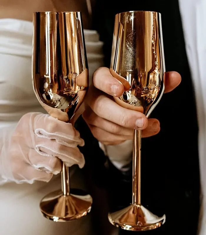  Experience Luxury With <span Style="Font:inherit;color:#d74b1f;"> VERISA Stainless Steel Gold Champagne Flutes</Span>: Elevate Every Celebration In Style!