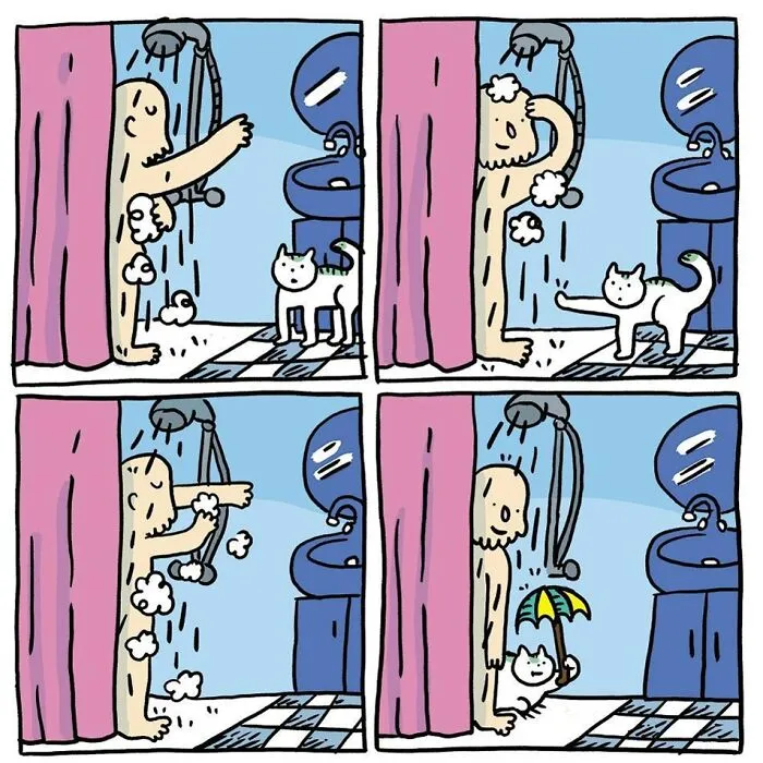"I Think Everyone Loves Cats": 28 Adorable Comics By Rob Van Barneveld (New Pics)