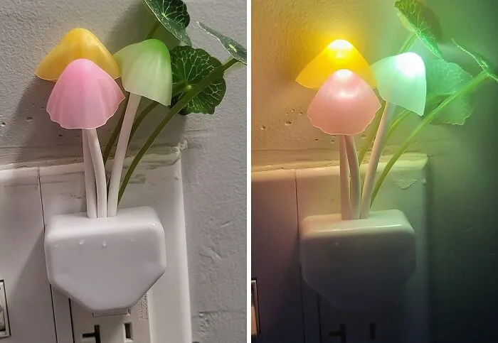 Illuminate Your Nights With  <span Style="Font:inherit;color:#d74b1f;"> Rienar Sensor LED Night Light</Span>: Experience Color Changing Magic With This Plug-In LED Mushroom Dream Bed Lamp!