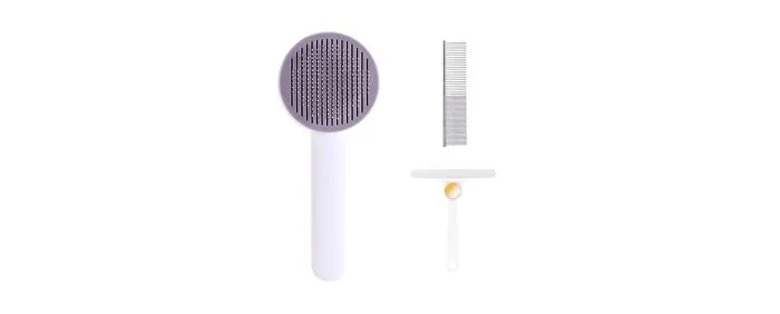 Iwuwi Slicker Grooming Brush With Comb and Pet Hair Remover 