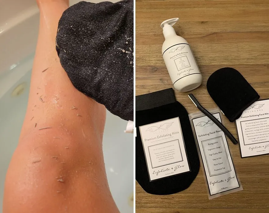 Bye-Bye Dead Skin: <span Style="Font:inherit;color:#d74b1f;"> Seraphic's Exfoliating Mitts</Span> - Your New Skin Ritual!
