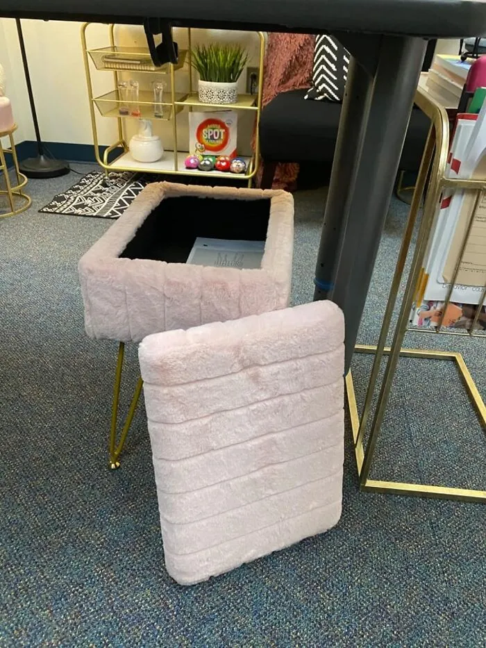 Fluffy And Functional: <span Style="Font:inherit;color:#d74b1f;"> Faux Fur Vanity Chair With Secret Storage</Span>!