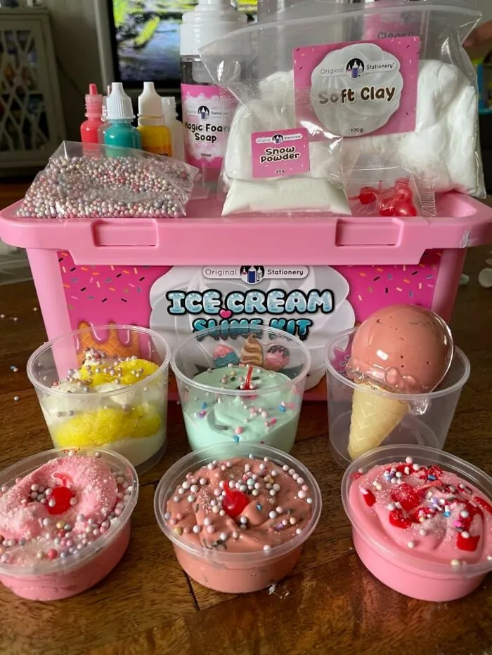 Dive Into Sensory Fun With <span Style="Font:inherit;color:#d74b1f;"> The Original Stationery Ice Cream Slime Kit</Span> - Create Your Own Sweet Slime Creations!
