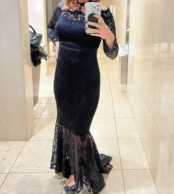 Flaunt Your Curves In This <span Style="Font:inherit;color:#d74b1f;"> Floral Lace Off Shoulder Dress</Span>