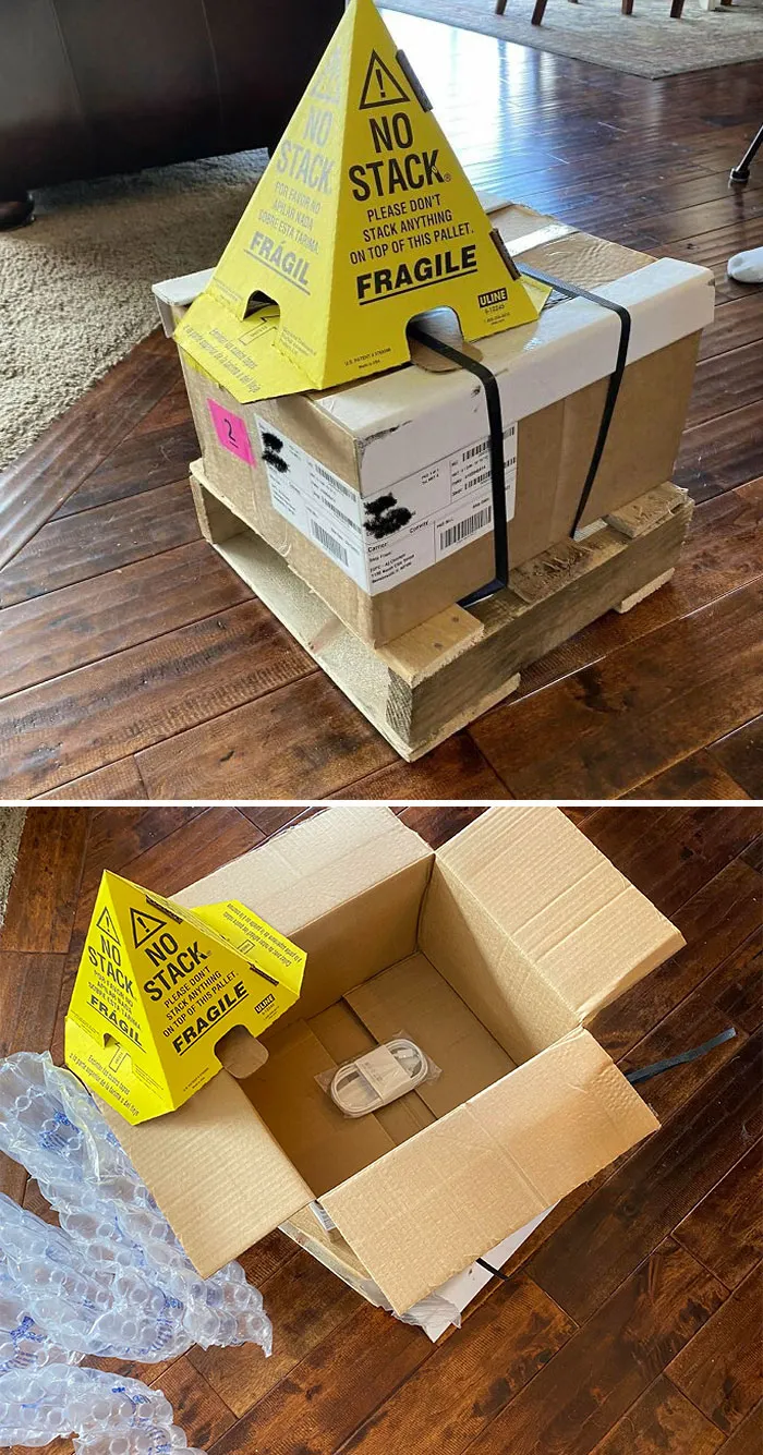 Over Packaging A Laptop Charge Cord