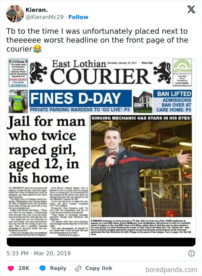 Bad Headline Placement