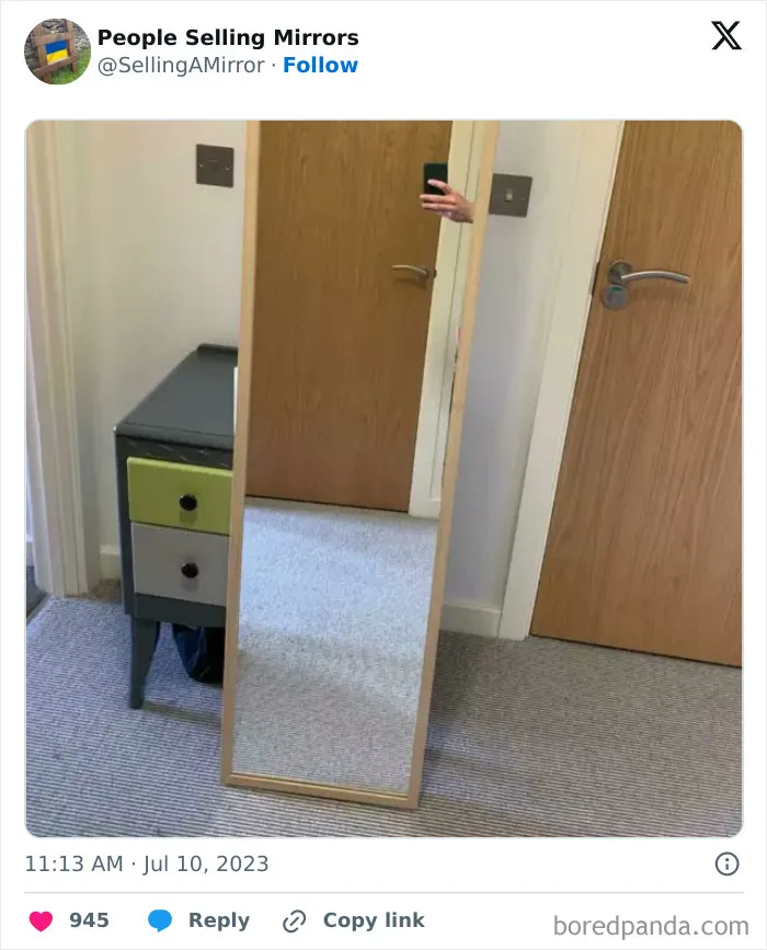 This Page Shares Pics Of People Trying To Sell Mirrors, And It's Comedy Gold (40 New Pics)