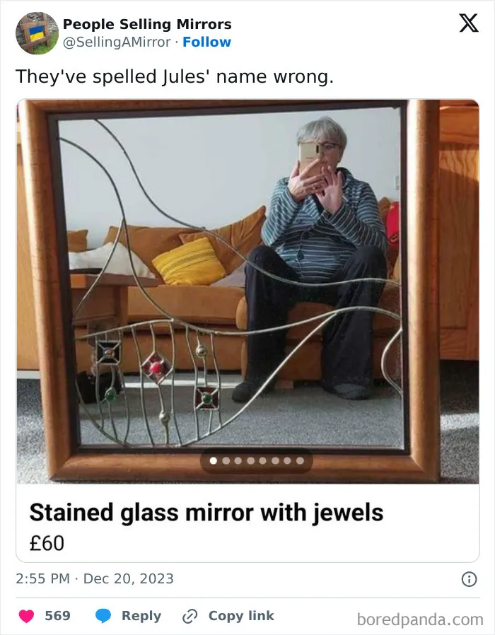 This Page Shares Pics Of People Trying To Sell Mirrors, And It's Comedy Gold (40 New Pics)