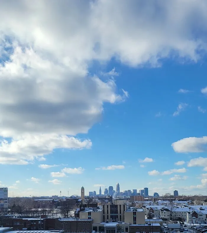 View Of Cleveland, Oh On A Rare Day Where There Seems To Be Some Sort Of Blue Colors In The Otherwise Dreary January Days