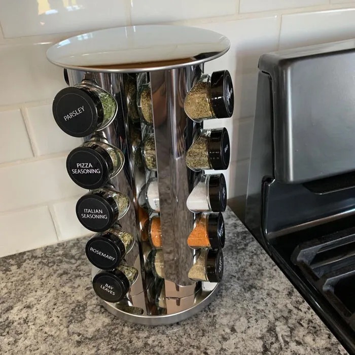 Kitchen Elegance: 20-Jar <span Style="Font:inherit;color:#d74b1f;"> Spice Rack </Span> With Free Refills For 5 Years!